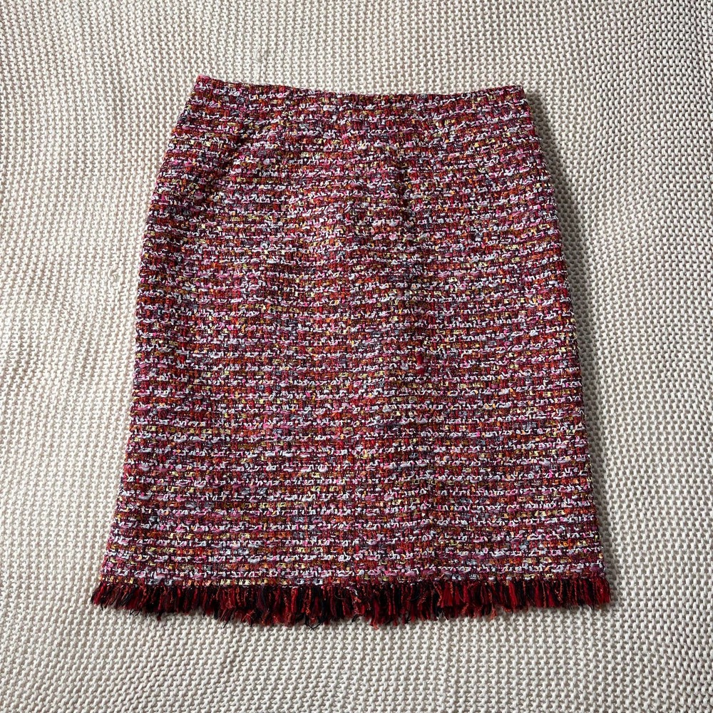 Carlisle Casual Skirt Red Tweed Bottoms Size 4